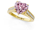Yellow gold Fancy Pink Heart  Brilliant Cut Diamond Engagement Ring with Pavé Band and Four-Prong Setting_50