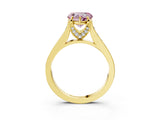 Yellow gold Fancy Pink Heart  Brilliant Cut Diamond Engagement Ring with Pavé Band and Four-Prong Setting_52