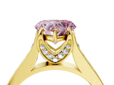 Yellow gold Fancy Pink Heart  Brilliant Cut Diamond Engagement Ring with Pavé Band and Four-Prong Setting_53