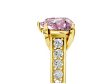Yellow gold Fancy Pink Heart  Brilliant Cut Diamond Engagement Ring with Pavé Band and Four-Prong Setting_54
