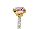 Yellow gold Fancy Pink Heart  Brilliant Pavé Band Solitaire with Four-Prong Setting_46