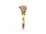 Yellow gold Fancy Pink Heart  Brilliant Solitaire with Pave Band and Four-Prong Setting_22