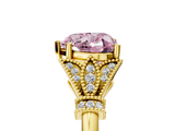 Yellow gold Fancy Pink Heart  Brilliant Solitaire with Pave Band and Four-Prong Setting_25