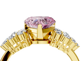 Yellow gold Fancy Pink Heart  Cluster Diamond Engagement Ring with Pavé Band and Four-Prong Setting_50