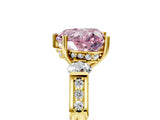 Yellow gold Fancy Pink Heart Cut Brilliant Three-Stone Pave Band with Four-Prong Setting_5
