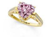 Yellow gold Fancy Pink Heart  Cut Cathedral Pave Diamond Engagement Ring with Six-Prong Setting_33