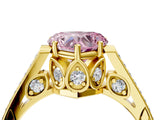 Yellow gold Fancy Pink Heart  Cut Cathedral Pave Diamond Engagement Ring with Six-Prong Setting_36