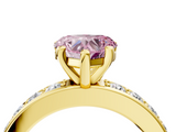Yellow gold Fancy Pink Heart  Cut Channel Set Diamond Engagement Ring with Four-Prong Setting_227