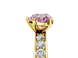 Yellow gold Fancy Pink Heart  Cut Channel Set Diamond Engagement Ring with Four-Prong Setting_228