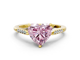 Yellow gold Fancy Pink Heart  Cut Channel Set Solitaire Engagement Ring with Four-Prong Setting_225