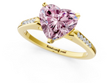 Yellow gold Fancy Pink Heart  Cut Channel Set Solitaire Engagement Ring with Four-Prong Setting_226