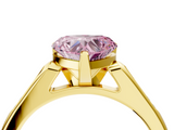 Yellow gold Fancy Pink Heart  Cut Channel Set Solitaire Engagement Ring with Four-Prong Setting_229
