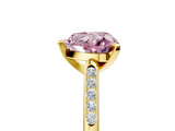Yellow gold Fancy Pink Heart  Cut Channel Set Solitaire Engagement Ring with Four-Prong Setting_230
