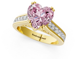 Yellow gold Fancy Pink Heart  Cut Channel Set Solitaire Engagement Ring with Prong Setting_21