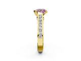 Yellow gold Fancy Pink Heart  Cut Channel Set Solitaire Engagement Ring with Prong Setting_22