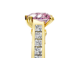 Yellow gold Fancy Pink Heart  Cut Channel Set Solitaire Engagement Ring with Prong Setting_25
