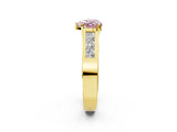 Yellow gold Fancy Pink Heart Cut Cut Channel Set Solitaire Ring with Four-Prong Setting_2