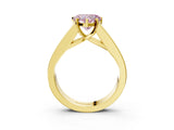 Yellow gold Fancy Pink Heart Cut Cut Channel Set Solitaire Ring with Four-Prong Setting_3