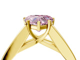 Yellow gold Fancy Pink Heart Cut Cut Channel Set Solitaire Ring with Four-Prong Setting_4