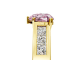 Yellow gold Fancy Pink Heart Cut Cut Channel Set Solitaire Ring with Four-Prong Setting_5