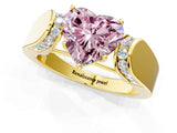 Yellow gold Fancy Pink Heart Cut Cut Diamond Channel Set Solitaire Ring with Four-Prong Setting_1