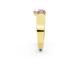 Yellow gold Fancy Pink Heart Cut Cut Diamond Channel Set Solitaire Ring with Four-Prong Setting_2
