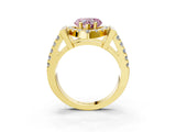 Yellow gold Fancy Pink Heart Cut Cut Halo Split Shank Prong Set Ring_3