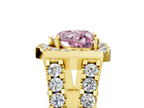 Yellow gold Fancy Pink Heart Cut Cut Halo Split Shank Prong Set Ring_5