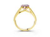 Yellow gold Fancy Pink Heart Cut Cut Pave Split Shank Engagement Ring with Four-Prong Setting_3