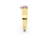 Yellow gold Fancy Pink Heart Cut Diamond Channel Set Solitaire Ring with Four-Prong Setting_14