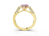 Yellow gold Fancy Pink Heart Cut Diamond Channel Set Solitaire Ring with Four-Prong Setting_15