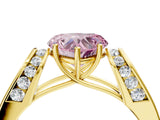 Yellow gold Fancy Pink Heart Cut Diamond Channel Set Solitaire Ring with Four-Prong Setting_16