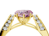 Yellow gold Fancy Pink Heart Cut Diamond Channel Set Solitaire Ring with Four-Prong Setting_16