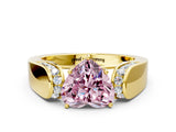 Yellow gold Fancy Pink Heart Cut Diamond Channel Set Solitaire Ring with Four-Prong Setting_24