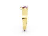 Yellow gold Fancy Pink Heart Cut Diamond Channel Set Solitaire Ring with Four-Prong Setting_26