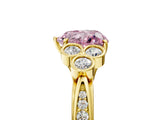 Yellow gold Fancy Pink Heart  Cut Diamond Engagement Ring with Bezel Set Round Side Stones and Prong Setting_54