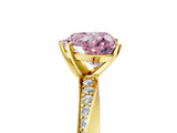 Yellow gold Fancy Pink Heart Cut Diamond Engagement Ring with Side Stone Accents and Four-Prong Setting_77