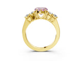 Yellow gold Fancy Pink Heart  Cut Diamond Five-Stone Prong Set White Gold Ring_30