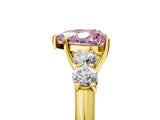 Yellow gold Fancy Pink Heart  Cut Diamond Five-Stone Prong Set White Gold Ring_32