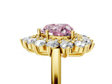 Yellow gold Fancy Pink Heart Cut Diamond Floral Double Halo Engagement Ring with Prong Setting_65