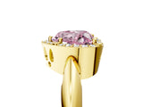 Yellow gold Fancy Pink Heart  Cut Diamond Halo Engagement Ring with Split Shank and Four-Prong Setting_102