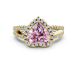 Yellow gold Fancy Pink Heart Cut Diamond Halo Split Shank Engagement Ring_39