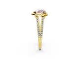 Yellow gold Fancy Pink Heart Cut Diamond Halo Split Shank Engagement Ring_41