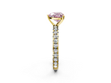 Yellow gold Fancy Pink Heart  Cut Diamond Pavé Band with Four-Prong Setting_39