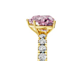 Yellow gold Fancy Pink Heart Cut Diamond Pavé Solitaire Engagement Ring with Four-Prong Setting_139
