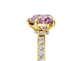 Yellow gold Fancy Pink Heart  Cut Diamond Ring with Pavé Band and Four-Prong Setting_41