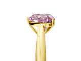 Yellow gold Fancy Pink Heart Cut Diamond Solitaire Engagement Ring with Cathedral Setting and Four-Prong Mount_101