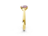Yellow gold Fancy Pink Heart Cut Diamond Solitaire Engagement Ring with Cathedral Setting and Four-Prong Mount_135