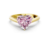 Yellow gold Fancy Pink Heart Cut Diamond Solitaire Engagement Ring with Cathedral Setting and Four-Prong Mount_42