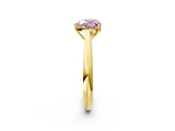 Yellow gold Fancy Pink Heart Cut Diamond Solitaire Engagement Ring with Cathedral Setting and Four-Prong Mount_44